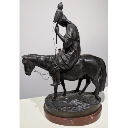 Bronze "Fileuse à cheval" signé WOLFF