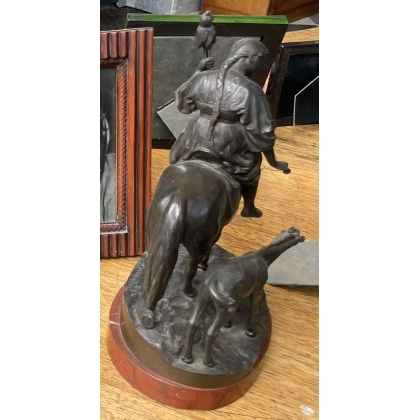 Bronze "Fileuse à cheval" signé WOLFF