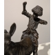 Bronze "Garçon avec trois ânes" signé LANCERAY