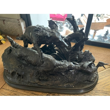 Bronze "La Chasse aux canards" signé P.J. MÊNE
