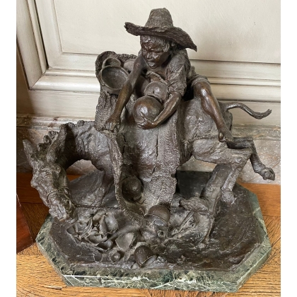 Bronze "Les pots cassés" signé BENLLIURE Y MORALES