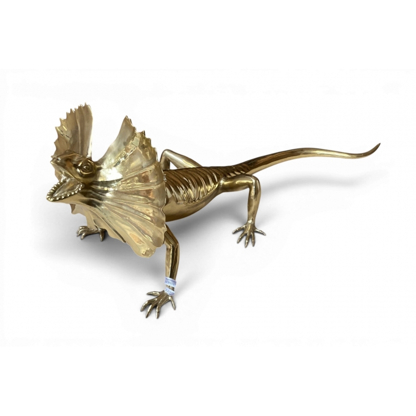 Bronze doré "Lézard à collerette"