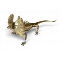 Bronze doré "Lézard à collerette"