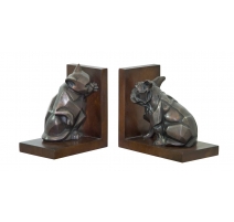Paire de serre-livres Chien et Chat