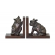 Paire de serre-livres Chien et Chat