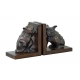 Paire de serre-livres Chien et Chat