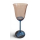 Verre haut, Pied bleu et coupe orangé