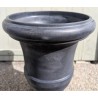 Black marble-effect stone garden basin