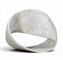 Noeud de Moebius en pierre marbrière blanche