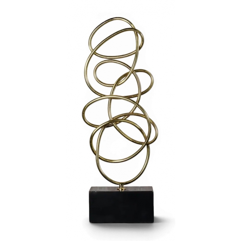 Sculpture contemporaine en laiton doré
