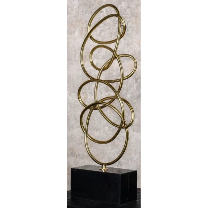 Sculpture contemporaine en laiton doré