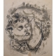 Dessin à l'encre "Bacchus" signé ERNI