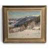 Tableau \"Jura sous la neige\" signé MAFLI