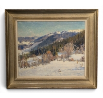 Tableau "Jura sous la neige" signé MAFLI
