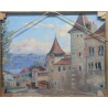 Tableau \"Jura sous la neige\" signé MAFLI