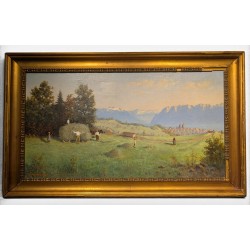 Tableau \"Les hauts de Lausanne\" signé MARGAIRAZ