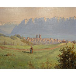 Painting entitled "Les hauts de Lausanne" by MARGAIRAZ