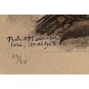 Gravure "Coq, poule et jeune coq" signée HAINARD