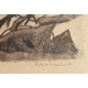 Gravure "Coq, poule et jeune coq" signée HAINARD