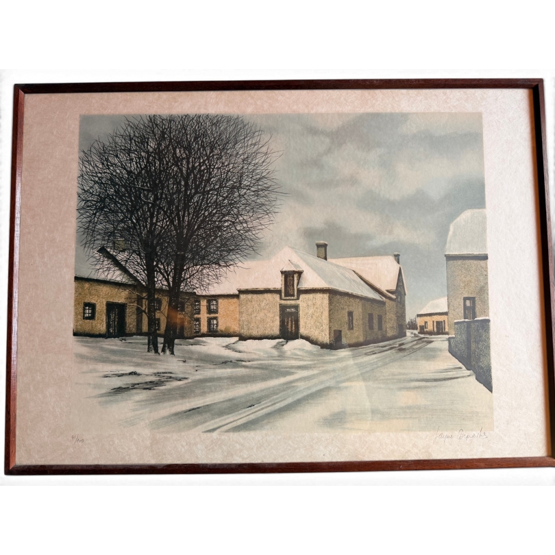 Gravure "Paysage de neige" signée DEPERTHES
