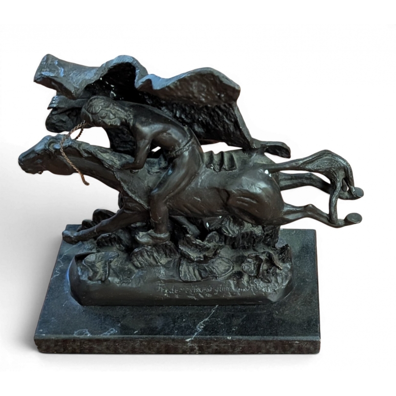 Bronze \"The Horse Thief\" d\'après REMINGTON