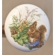 Canne pommeau en porcelaine "Ecureuil"