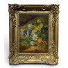 Tableau \"Fleurs\" signé J SCHUSTER 1875