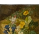 Tableau "Fleurs" signé J SCHUSTER 1875