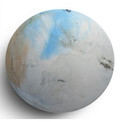 Tableau rond \"Sans titre\" signé E MIAULT 2015