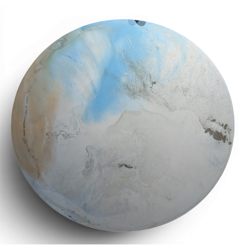 Tableau rond "Sans titre" signé E MIAULT 2015