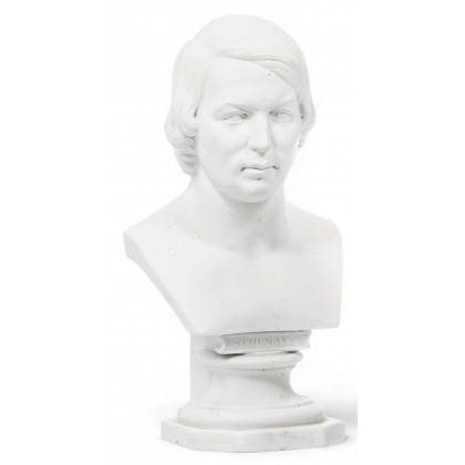 Buste \"Schumann\" en porcelaine biscuit
