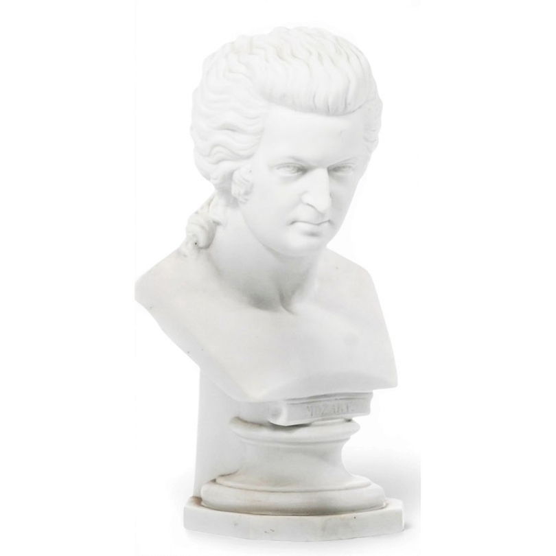 Buste "Mozart" en porcelaine biscuit