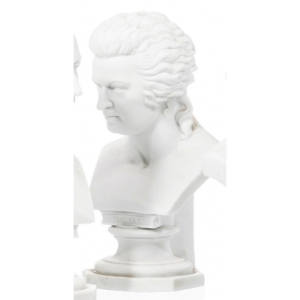 Buste "Mozart" en porcelaine biscuit