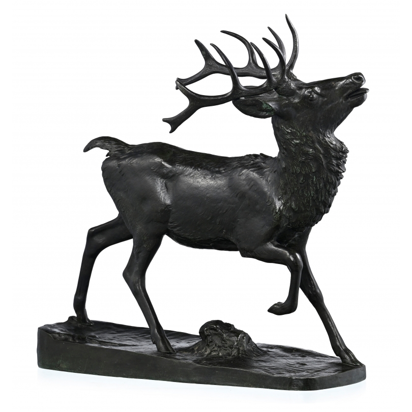 Bronze \"Cerf\", signé BARYE
