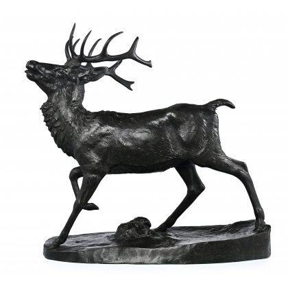 Bronze \"Cerf\", signé BARYE