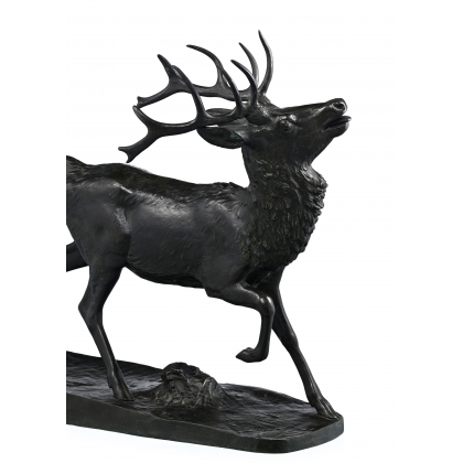 Bronze \"Cerf\", signé BARYE