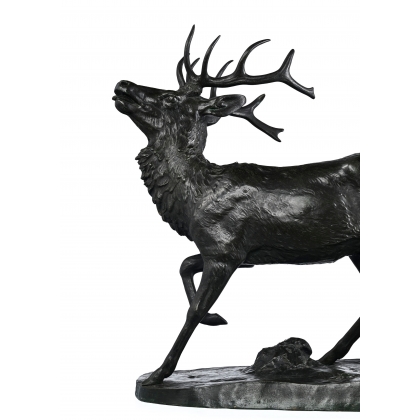 Bronze \"Cerf\", signé BARYE