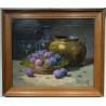 Pair of oil paintings on canvas, ‘Fruits’, signed, by Moinat SA – Antiques and decorative items – Engravings, lithographs