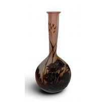 Vase soliflore rose signé GALLÉ