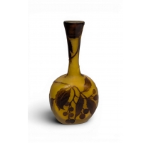 Vase soliflore jaune signé GALLÉ