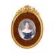 Miniature ovale "Portrait de dame élégante"