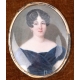 Miniature ovale "Portrait de dame élégante"