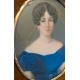 Miniature ovale "Portrait de dame élégante"