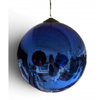 Boule de Noël géante bleue