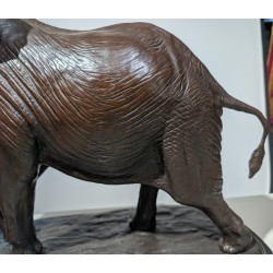 Bronze "Bull elephant" signé D. SCHAEFER