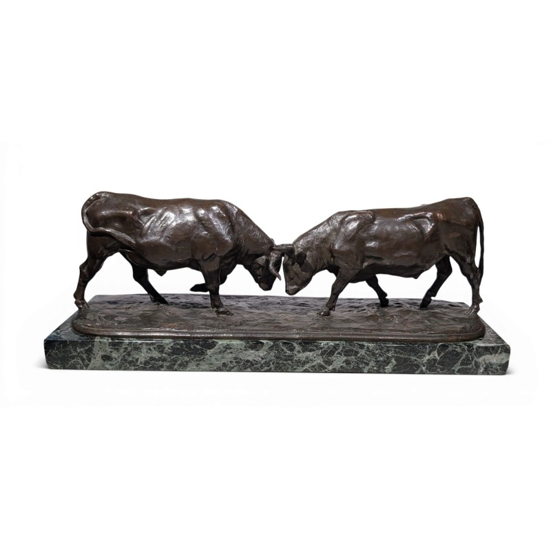 Bronze "Combat des taureaux" signé BOUCHARD