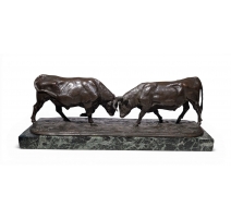 Bronze "Combat des taureaux" signé BOUCHARD