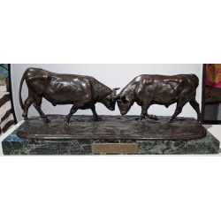 Bronze "Combat des taureaux" signé BOUCHARD