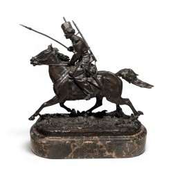 Bronze \"Charge Cosaque\" signé LANCERAY