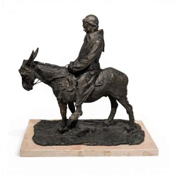 Bronze \"Moine sur son âne\" signé E. SANVITO